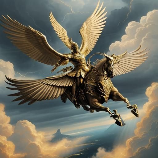 Hermes Flies on Winged Sandals, Mythological Art