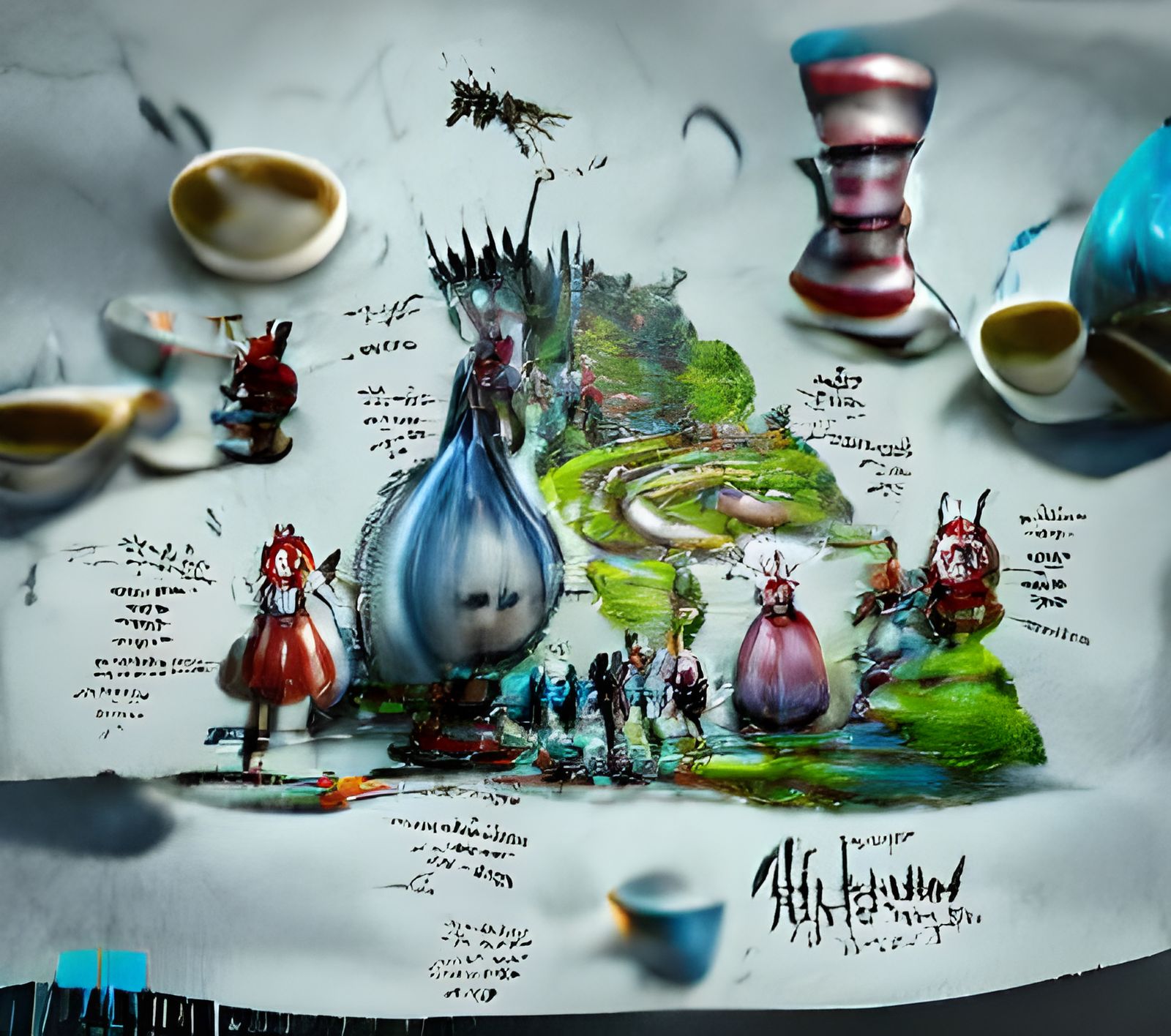 Alice in Wonderland Map in Burton Style