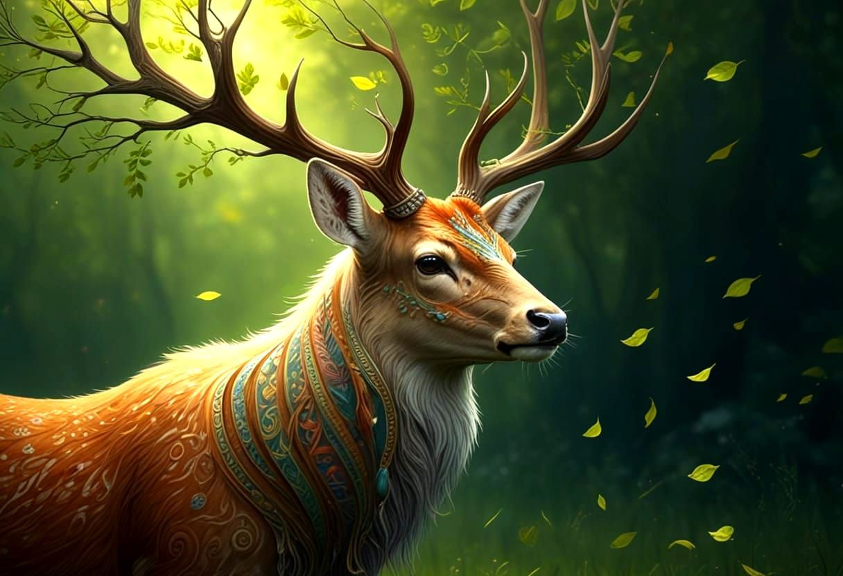Forest tribe mystical deer