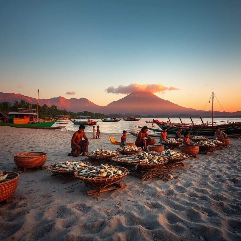Balinese Life: Fishing Village at Golden Hour