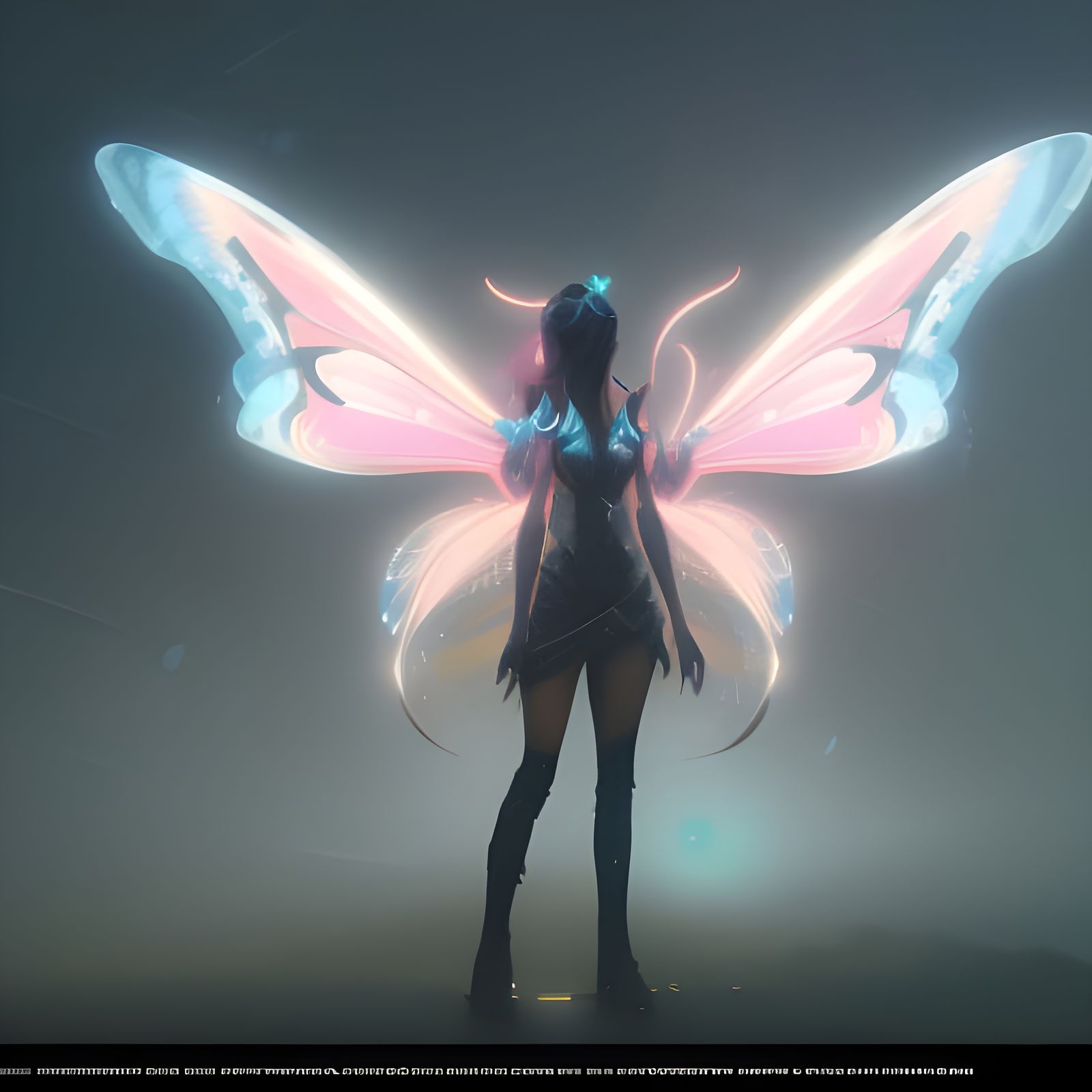 Clockpunk Crystal Butterfly in Dark Fantasy Style