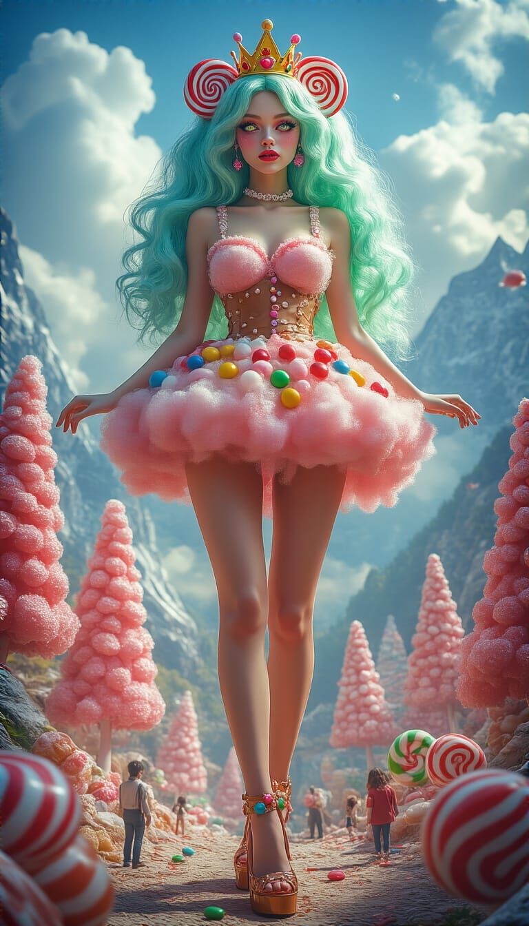 Candy Queen in a Hyperrealistic Style