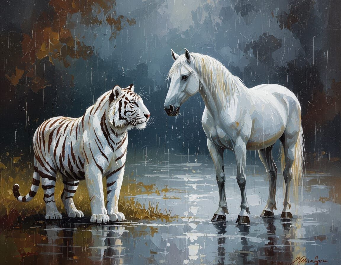 Tiger and horse
