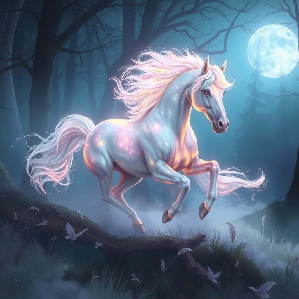 Majestic Spirit Horse in Mystical Forest