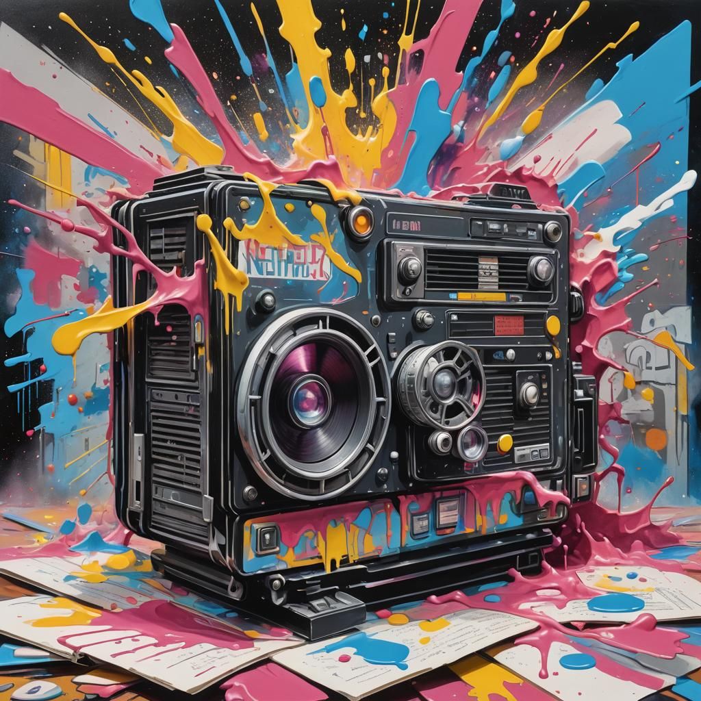 Surreal Graffiti Book Projector Casts Movie Scene