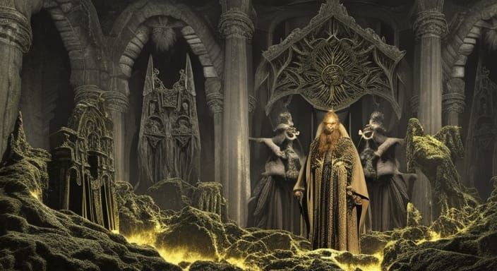 Demon Ritual in Gothic Dungeon: Photo Realistic Illustration