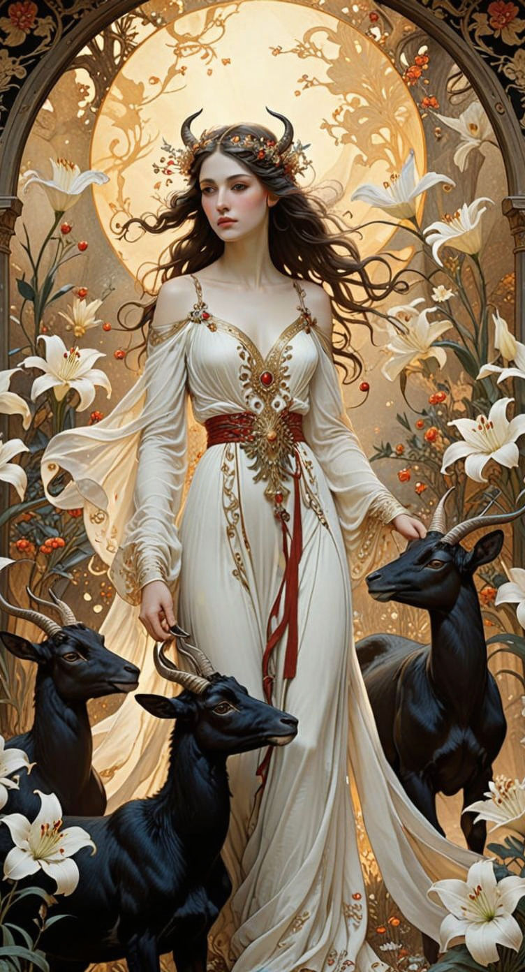 Ethereal Bride of Song of Songs in Mystical Garden