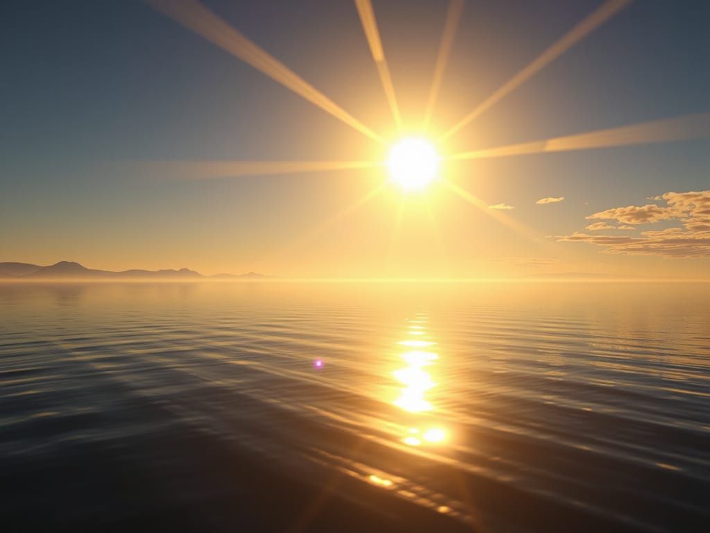 Serene Sunset Lake Landscape in Hyper Realistic 3D Style