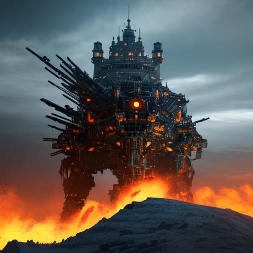 Epic Sci-Fi Battle Dog with Wings