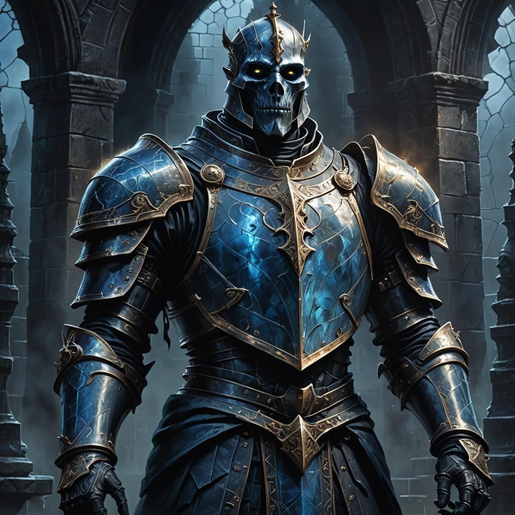 Spectral Golem Defender in Gothic Digital Painting