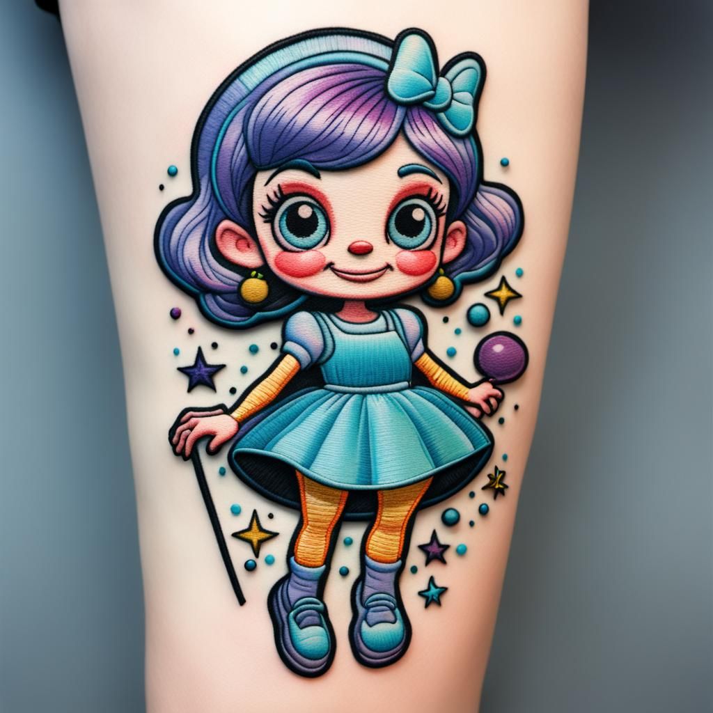 3D embroidered patch tattoo