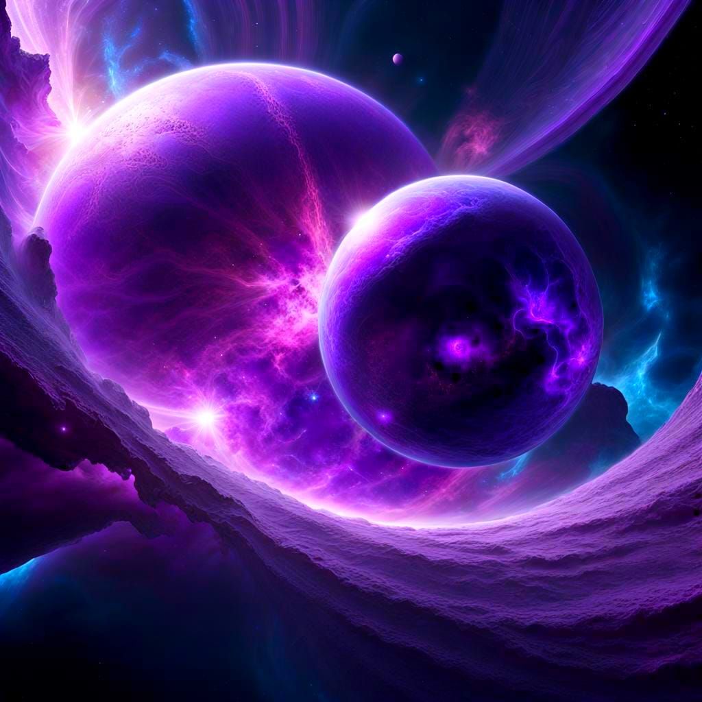 Cosmic Birth: Hyperdetailed Purple and Blue Spectacle