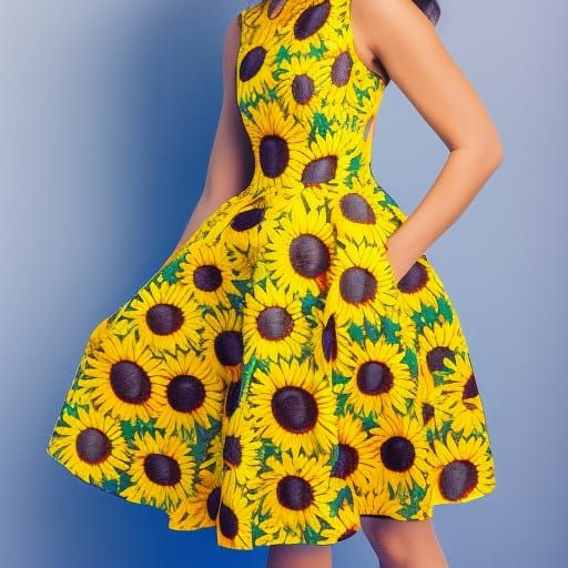 Sunflower Dress: An AI Generated Image
