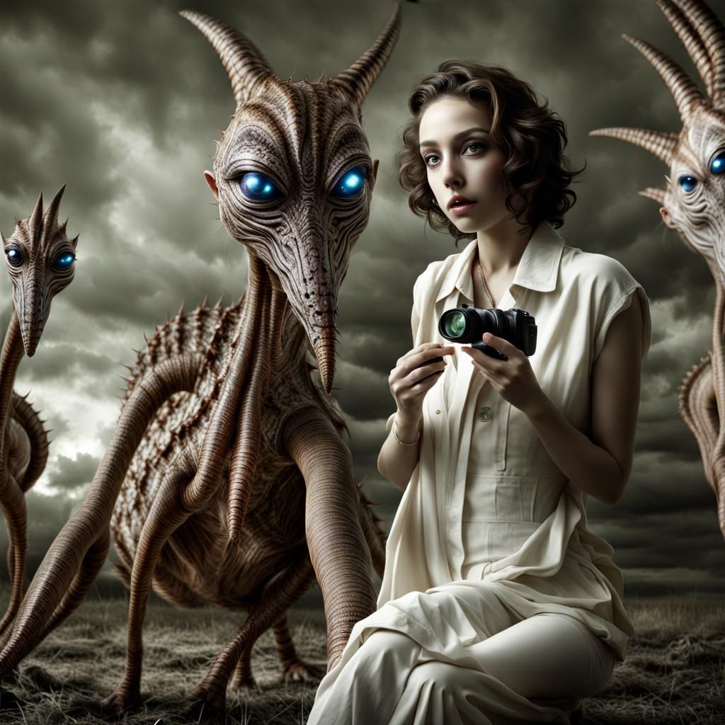 Photorealistic Aliens in Fashionable Clothing