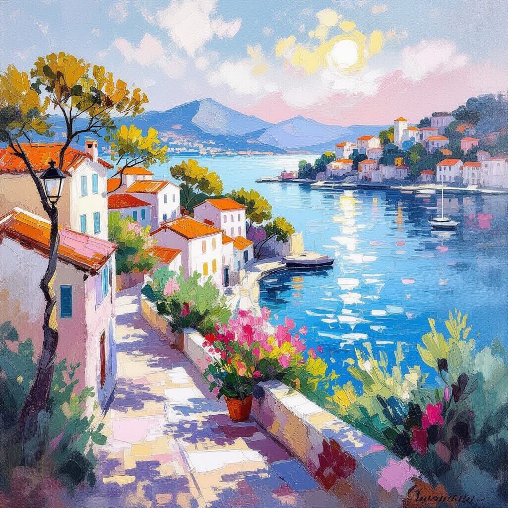 French Riviera: Impressionistic Painting with Rococo Eleganc...