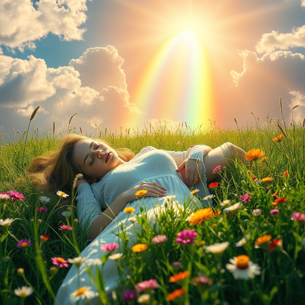 Ethereal Rainbow Bridge Transcends to Heaven