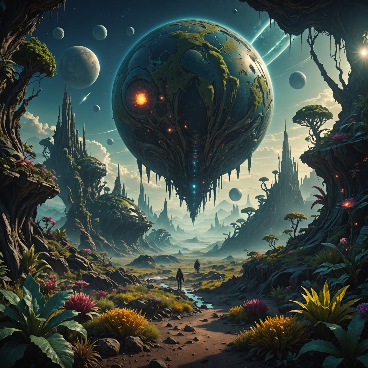 Glowing Alien Planet: A Digital Matte Painting