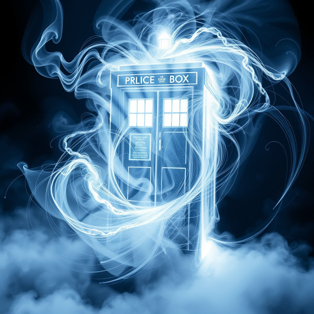 Ethereal TARDIS in Picasso-esque Fractal Light