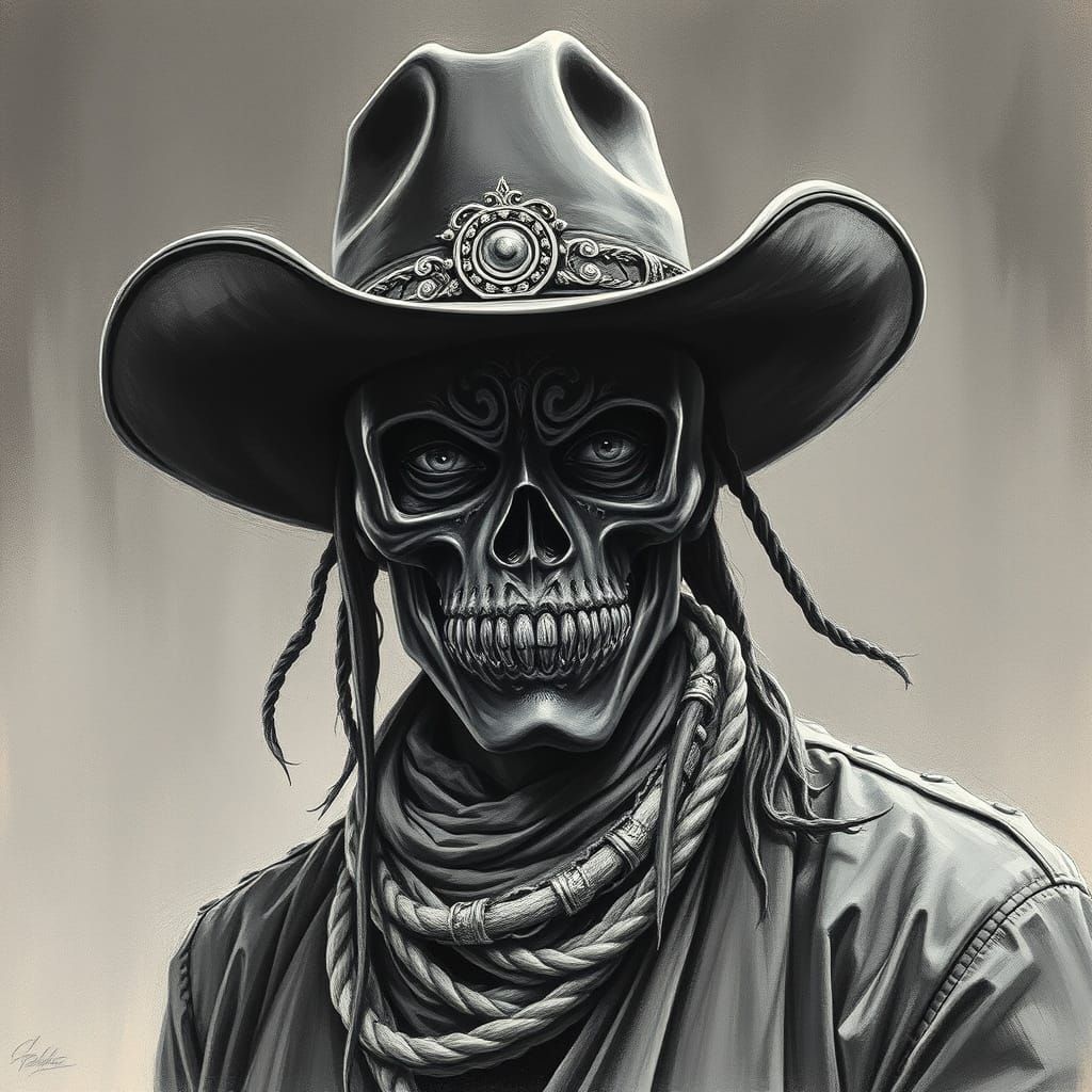 Sinister Cowboy in Tribal Masquerade