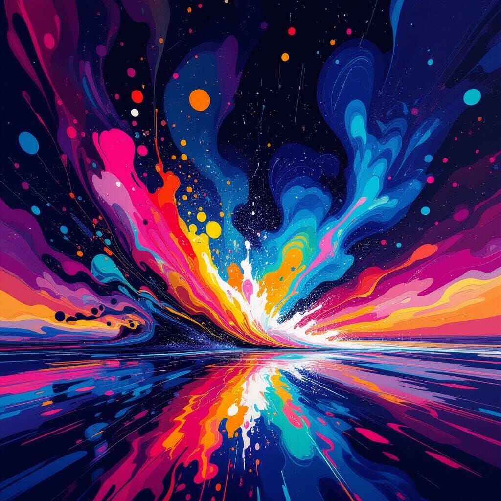 Dynamic Liquid Splashes in Futuristic Style