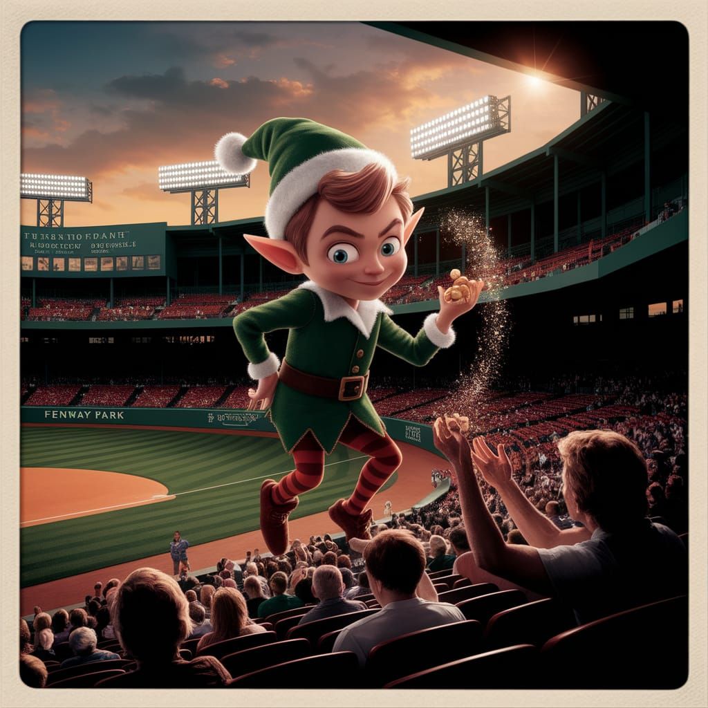 Elf Trades Peanuts for Pixie Dust at Fenway