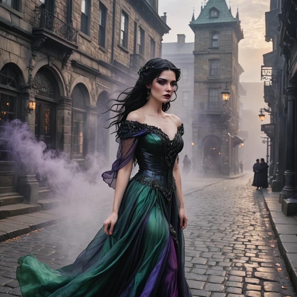 Ethereal Femme Fatale in Victorian Setting