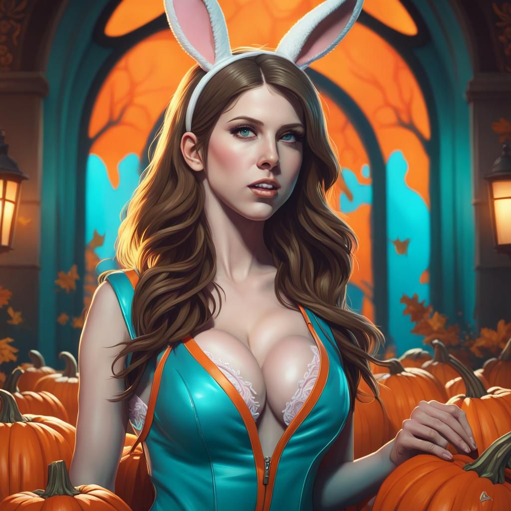 Anna Kendrick as Playboy Bunny: Hyperdetailed Concept Art