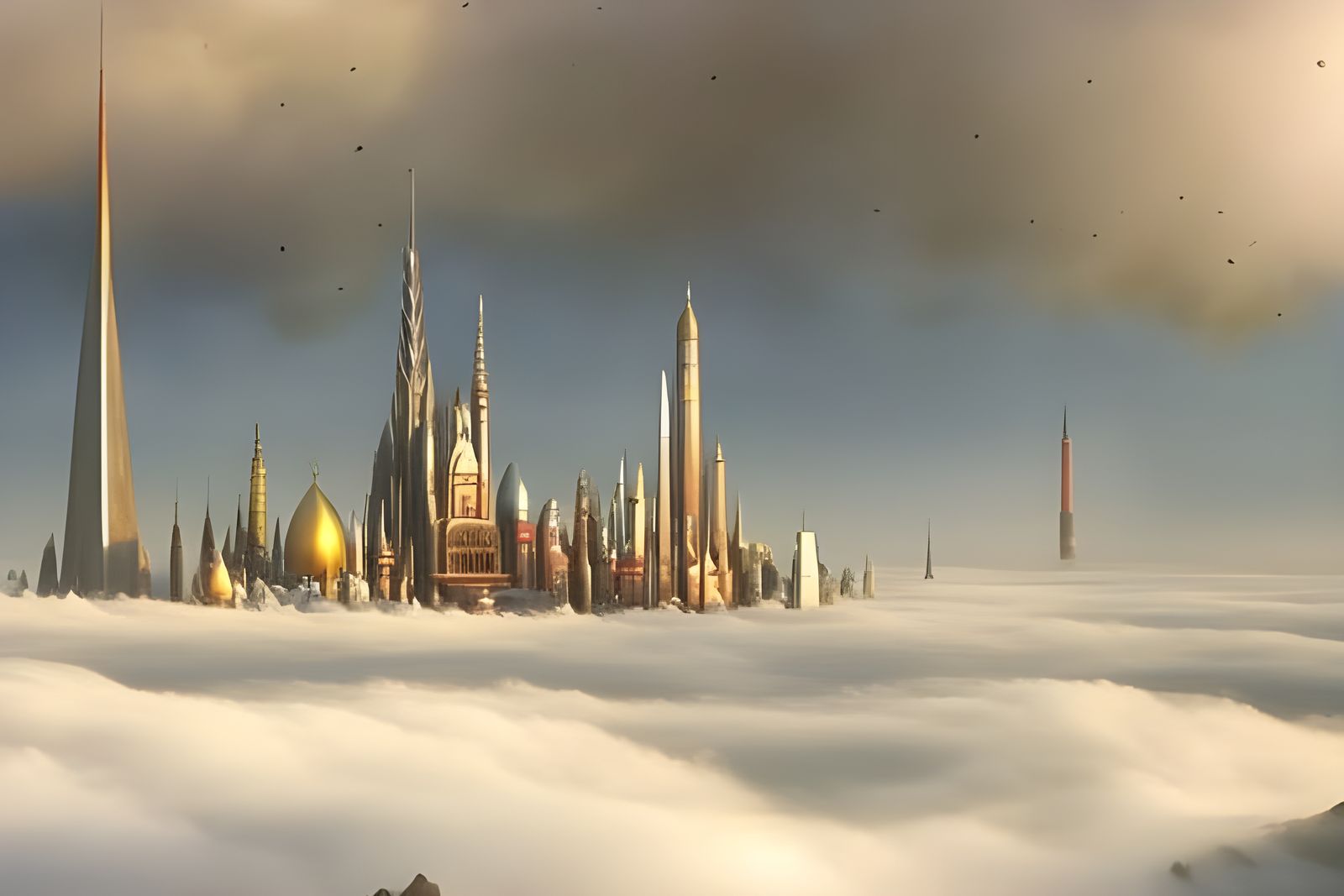 Gleaming Abstract Cycles in Gold Matte Painting