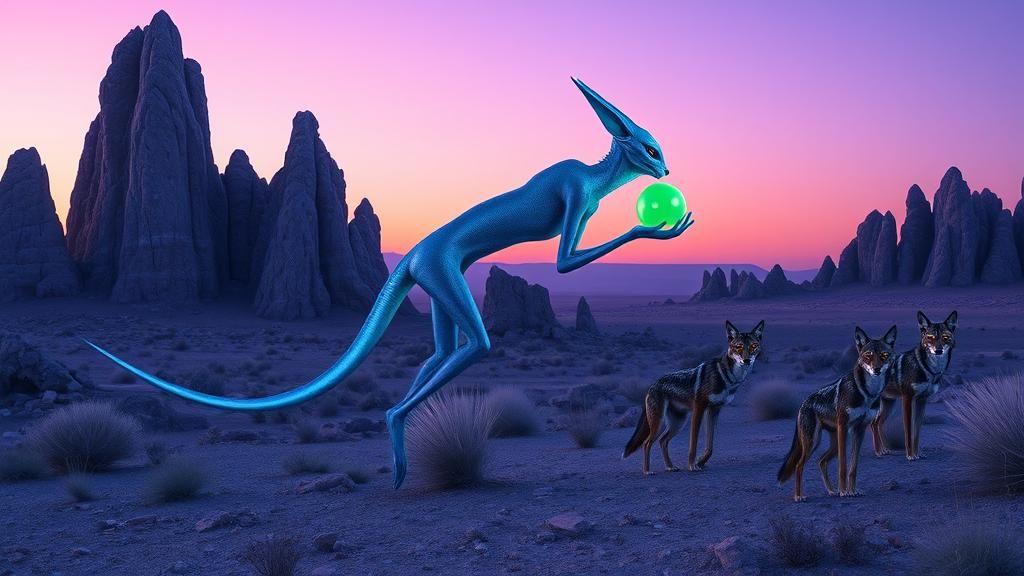 Alien Jackal in Wyoming Dreamscape