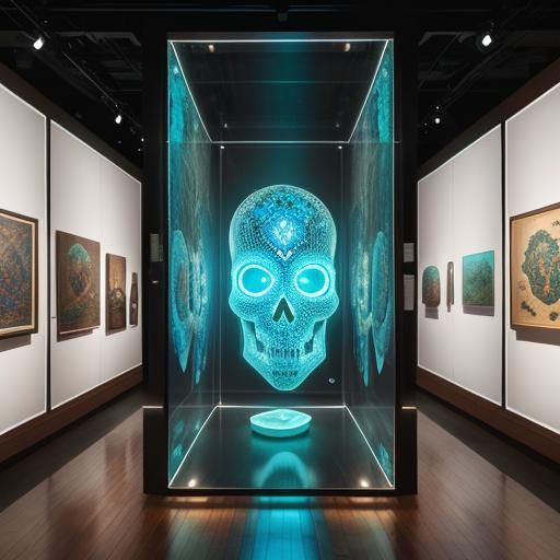 Holographic Map and Ancient Masks Exhibit