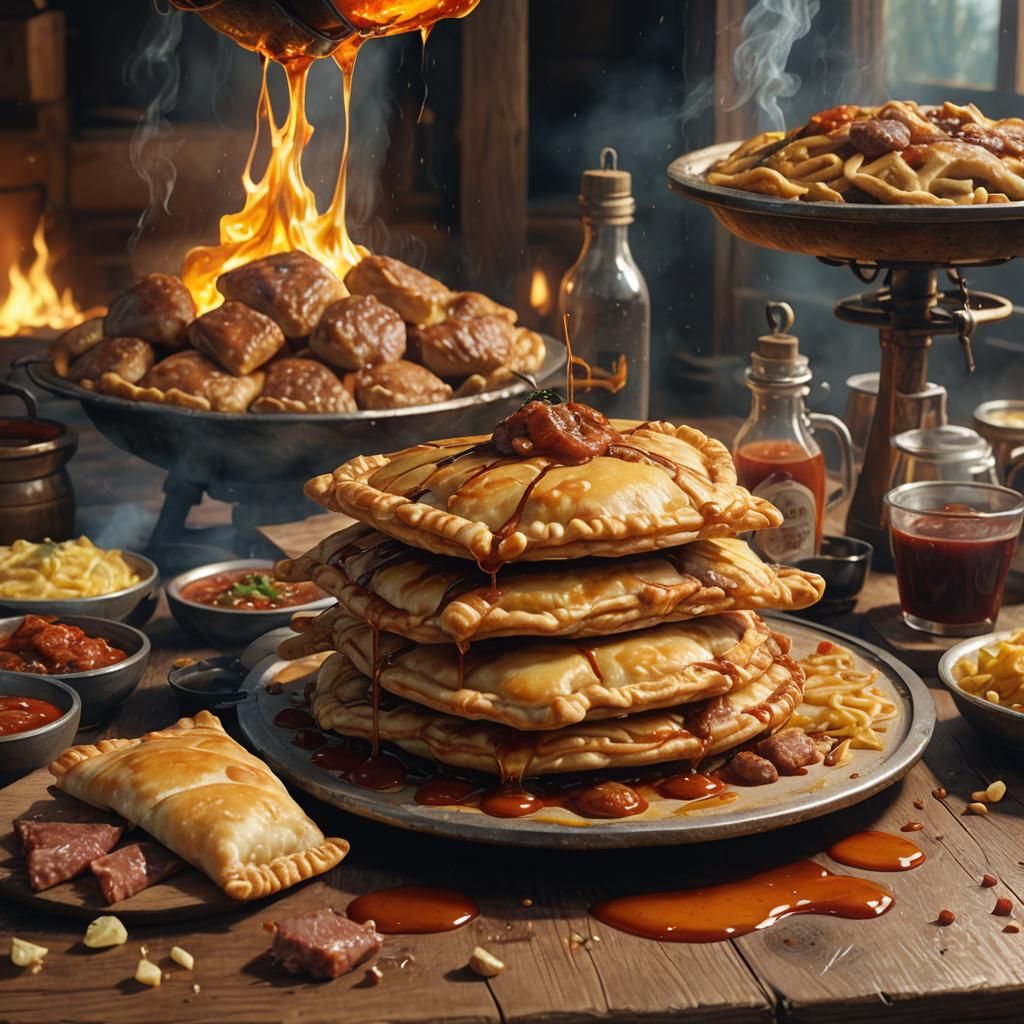 Appetizing Cheburek Close-Up: Fantasy Food Art