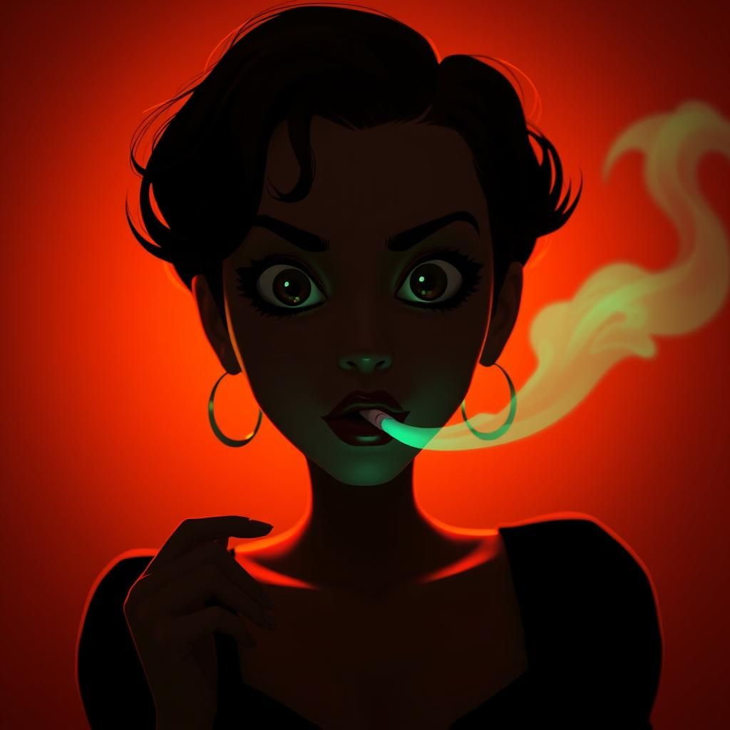 Marla Singer Cartoon in Cinematic Fantasy Style