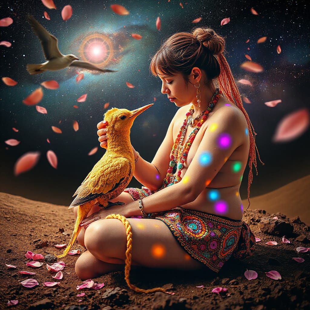 Mystical Shaman in Trance, Leaving Physical Reality