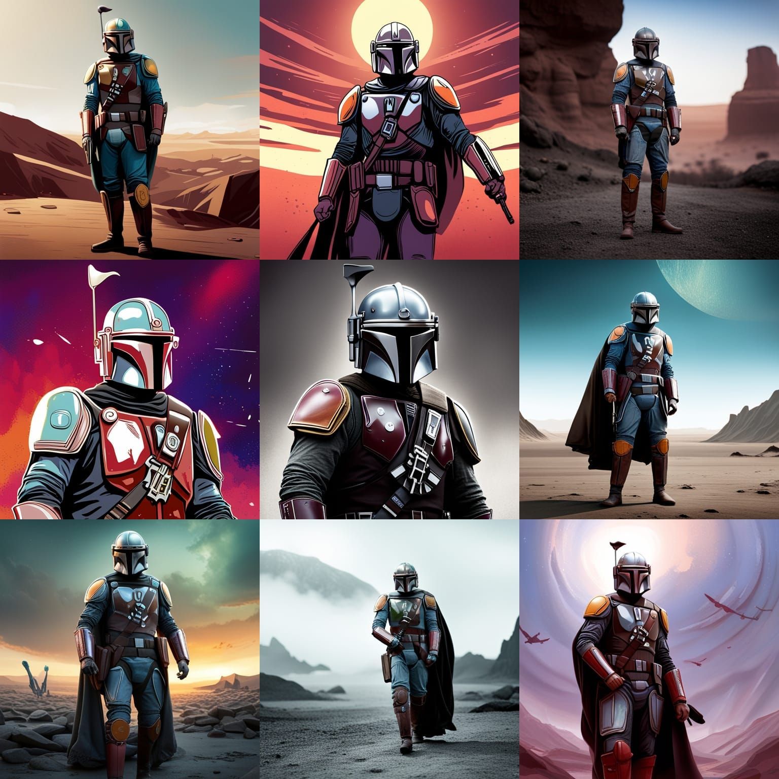 Mandalorian Warrior in Star Wars Universe
