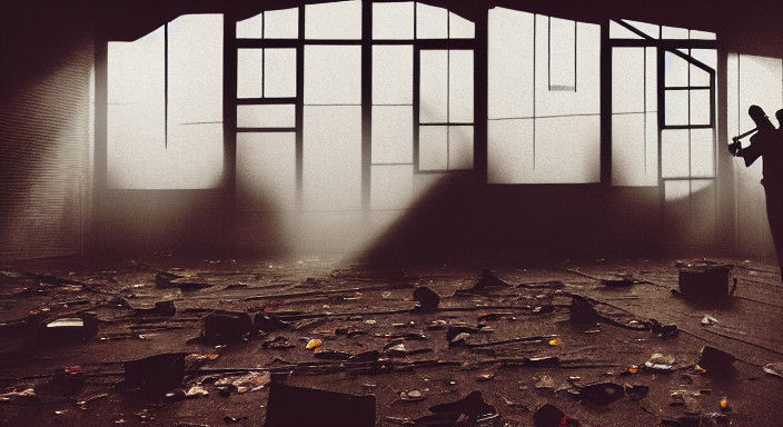 Epic Post-Apocalyptic Rockstar Emerges in Neon-Lit Nightclub