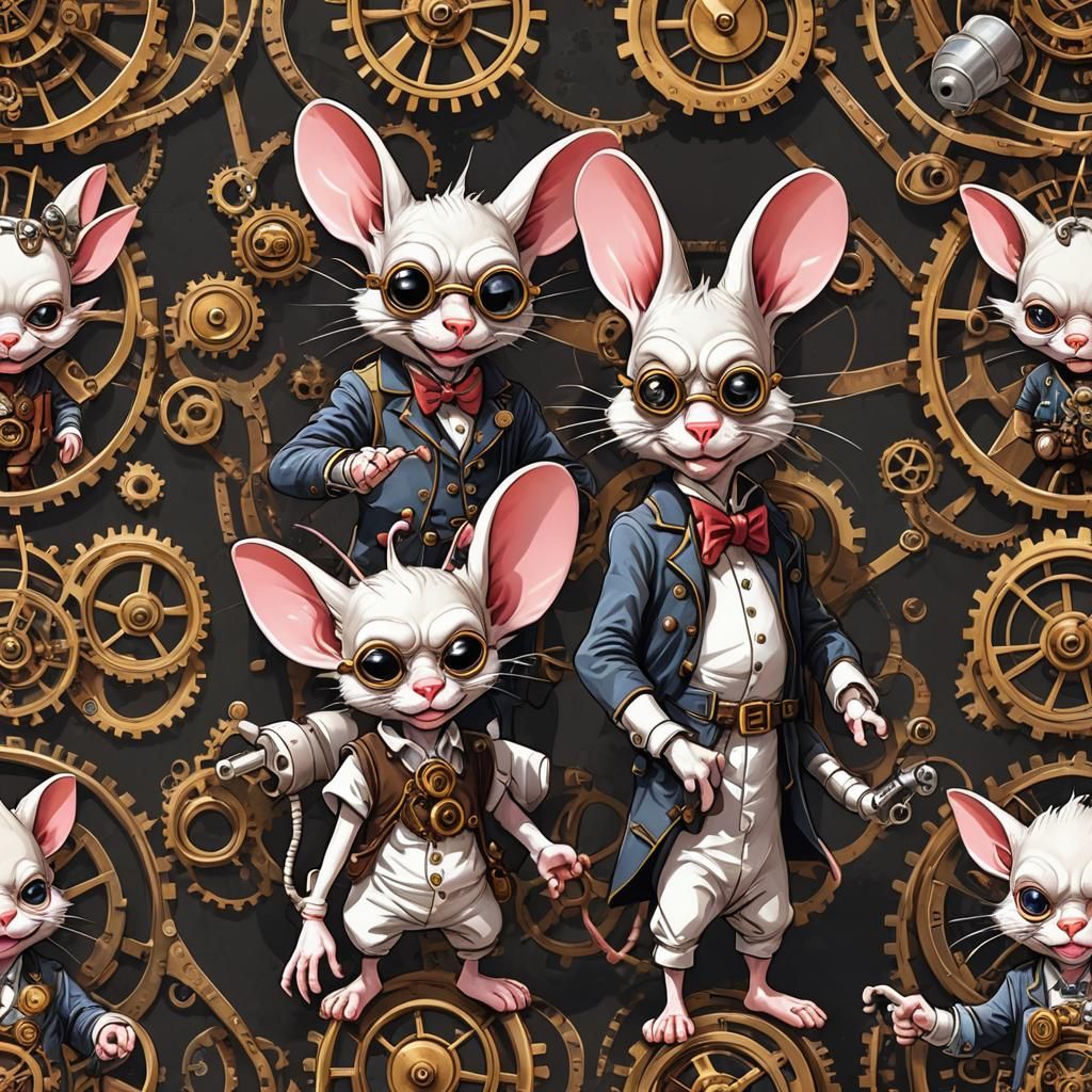 Pinky and the Brain in Steampunk Style