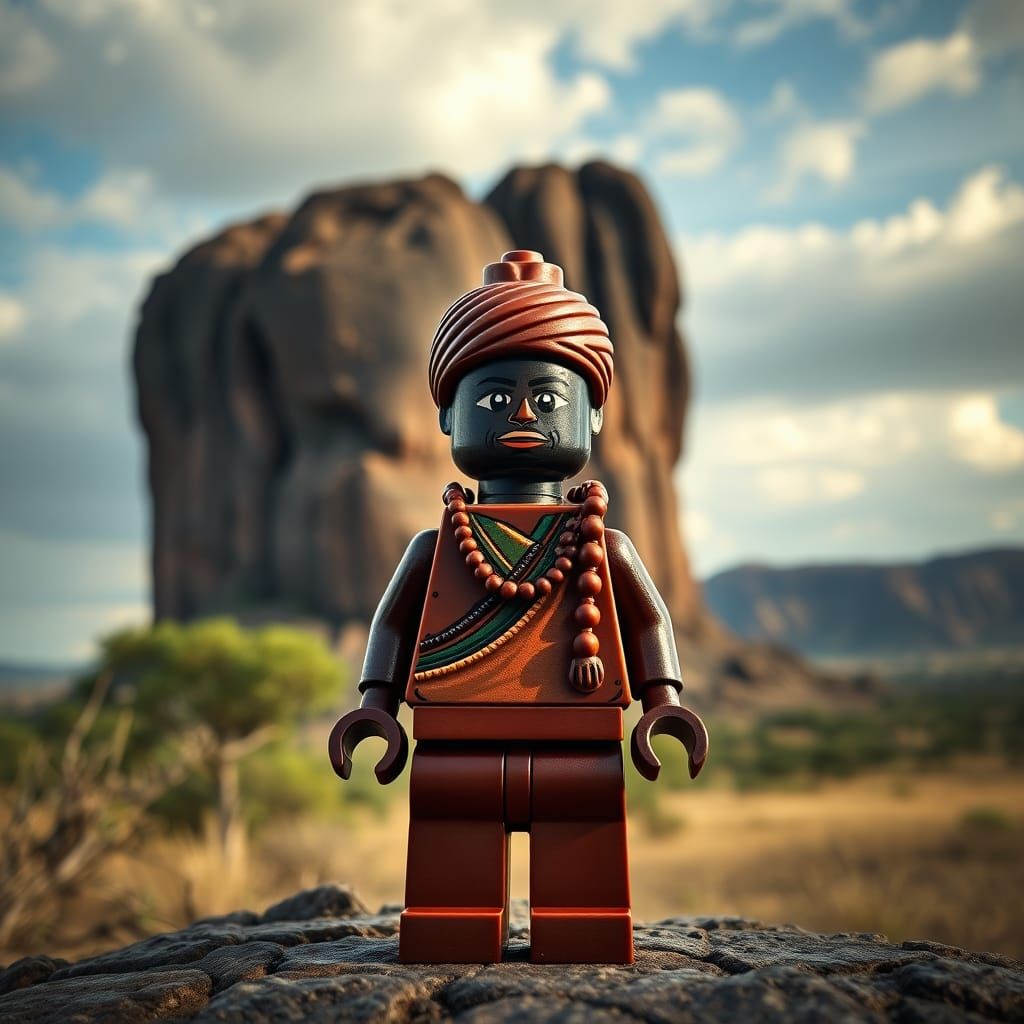 Zimbabwean Man Lego Minifigure in Matobo National Park
