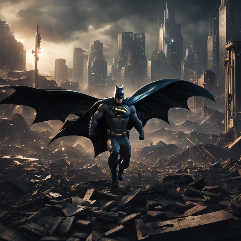 Epic Batman vs Superman Battle Scene