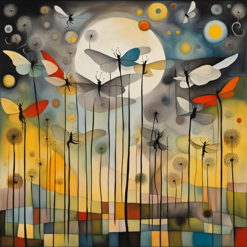 Fairies Making Wishes in Dandelion Dreamscape