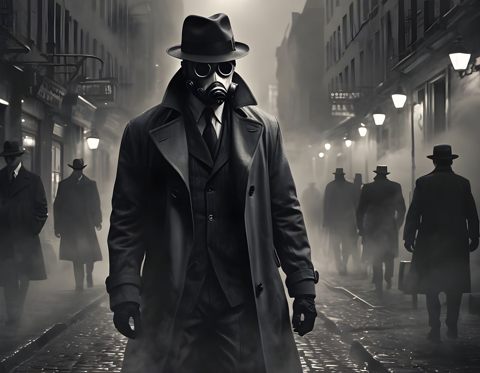 The Enigmatic Sandman Looms in a Foggy Cityscape