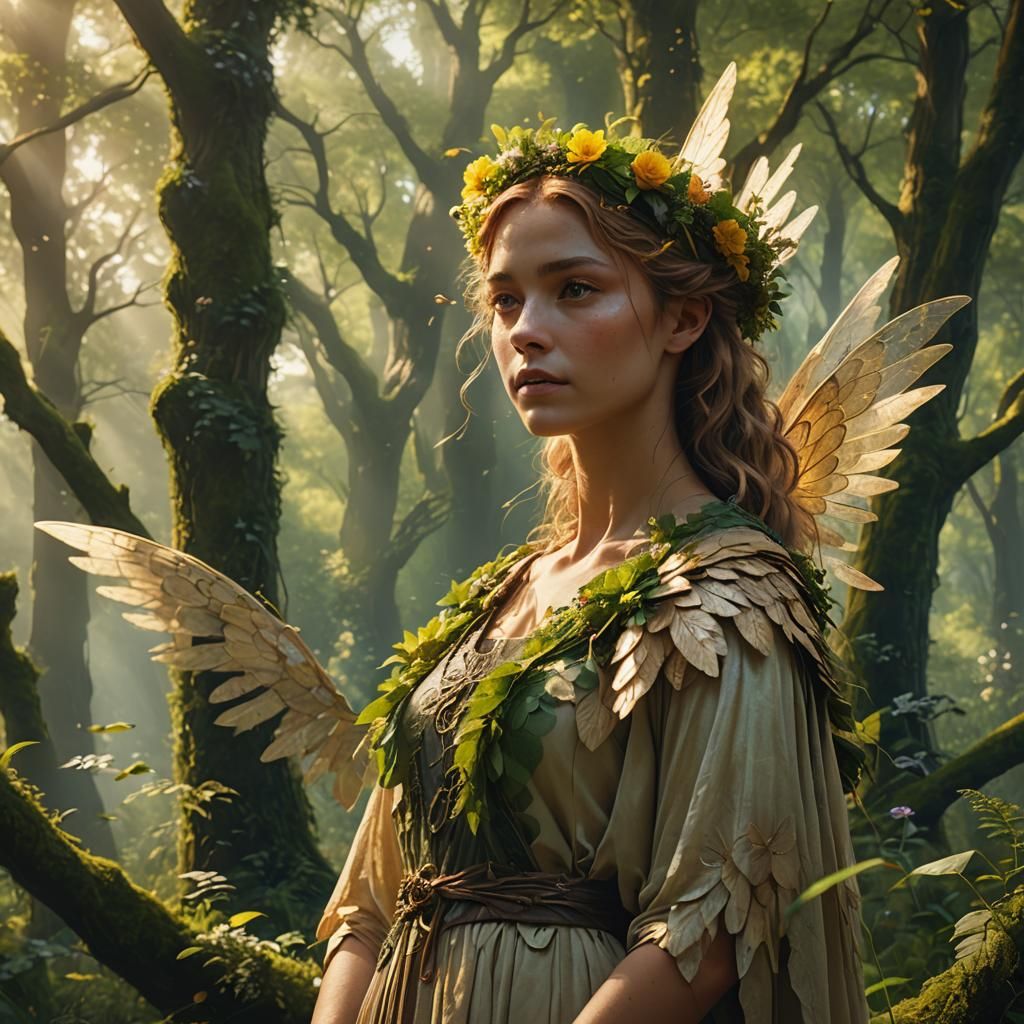 Fae Woman in Summer Forest: Digital Matte Painting
