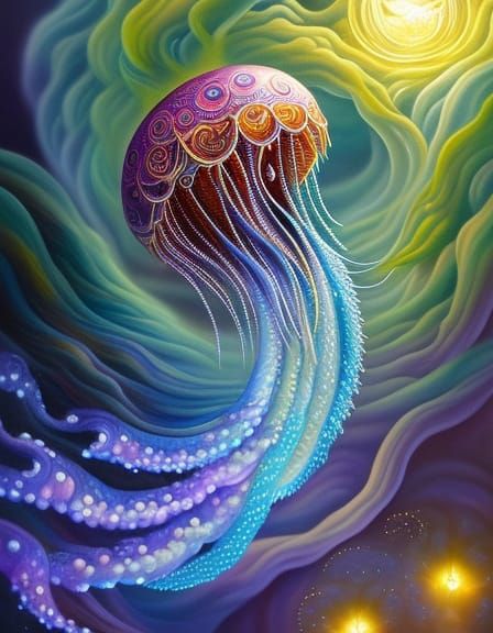 Mystical enchanted jellyfish