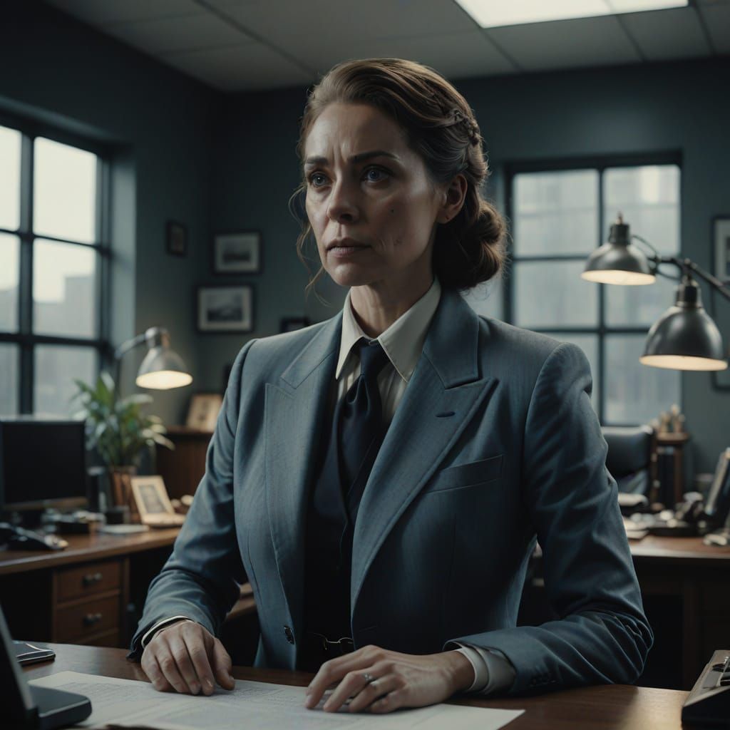 Determined Attorney in Office, Cinematic Film Still