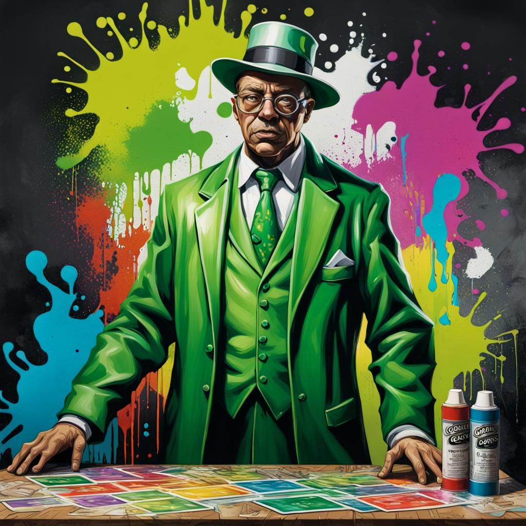 Reverend Green as Colorful Graffiti Street Art