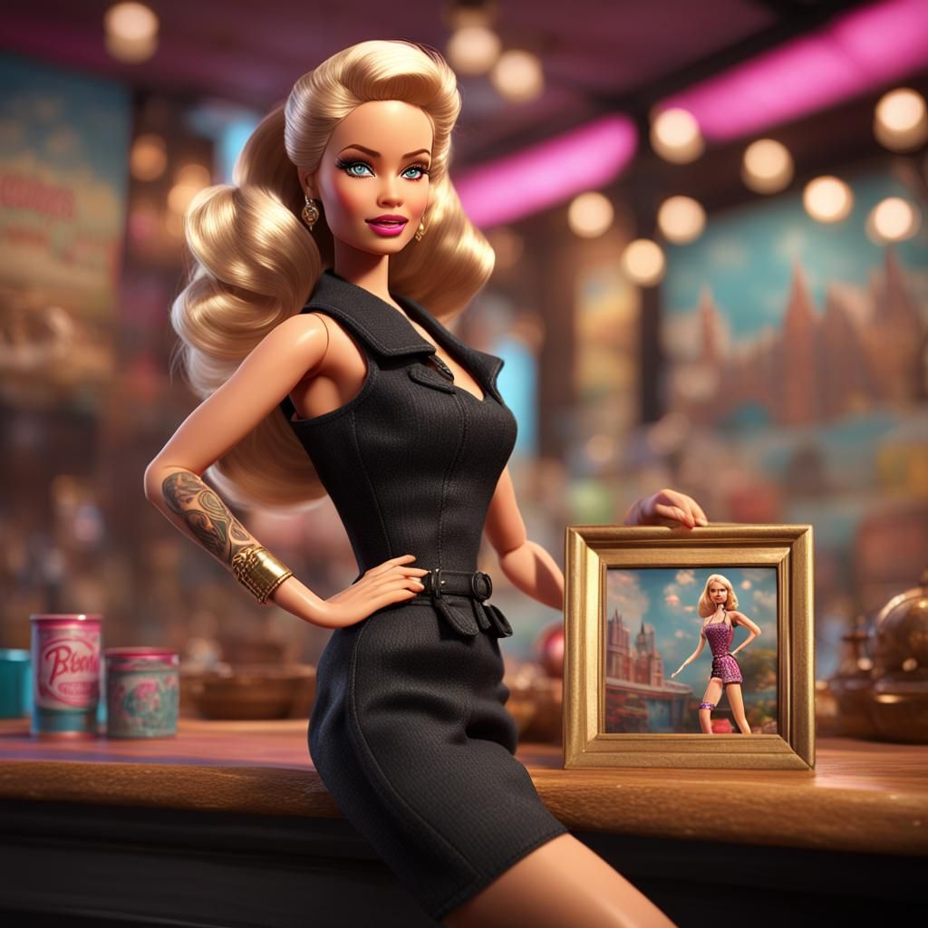 Barbie Doll in Glamorous Pin-Up Style
