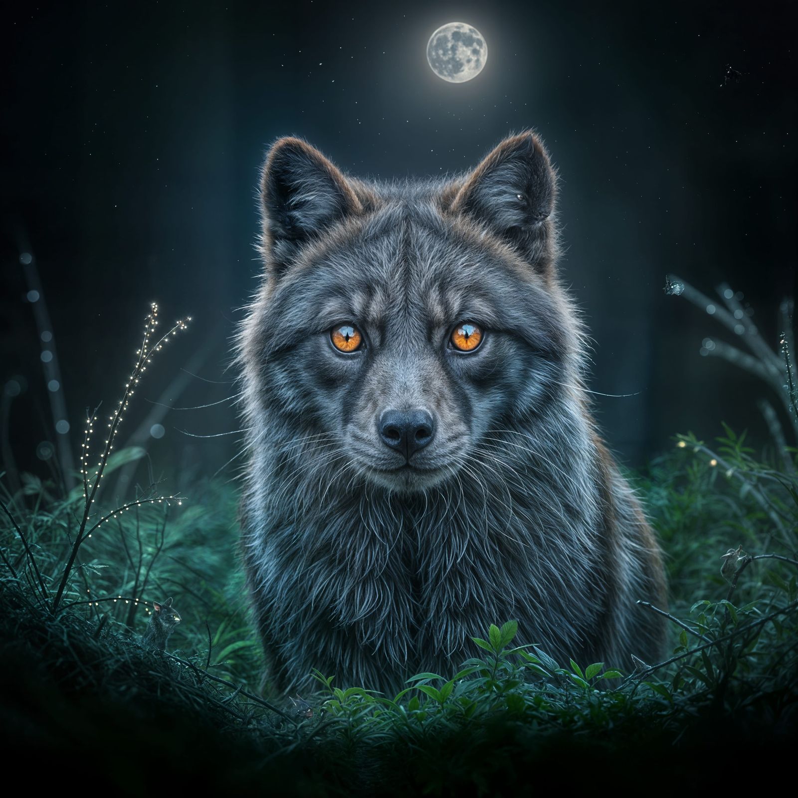 Nocturnal Animal in Ethereal Magical Forest