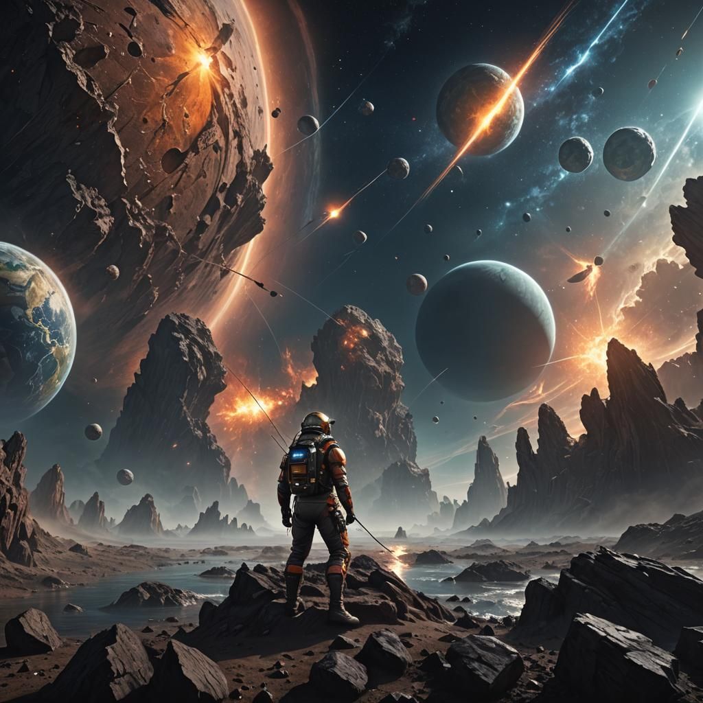 God of Time Fishing in Outer Space