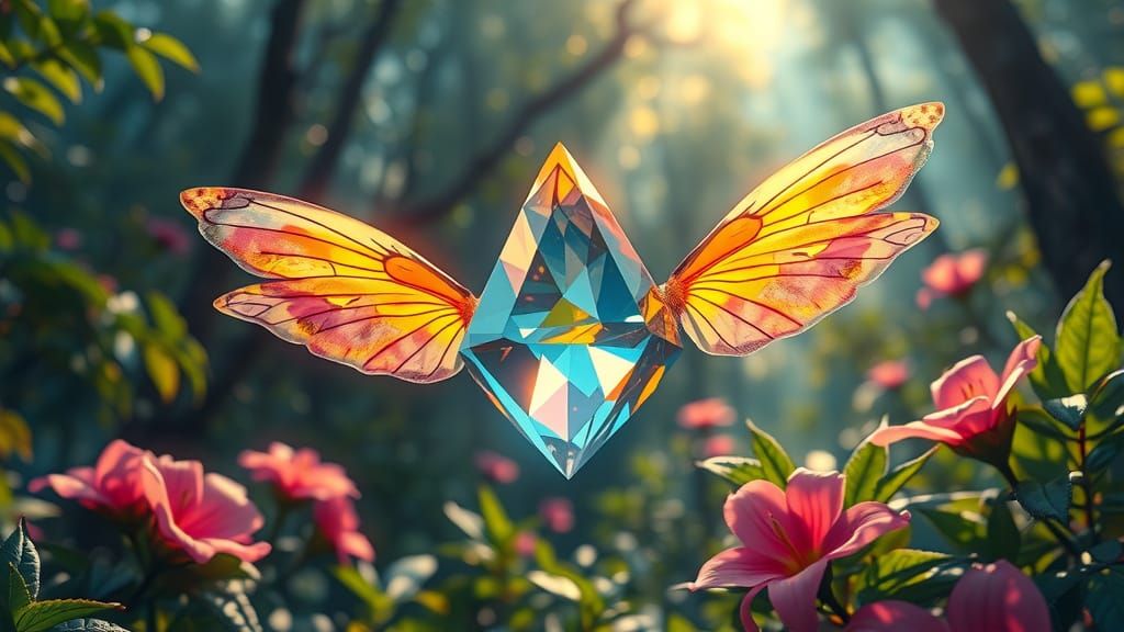 Prism Refracts Light in Alien Forest