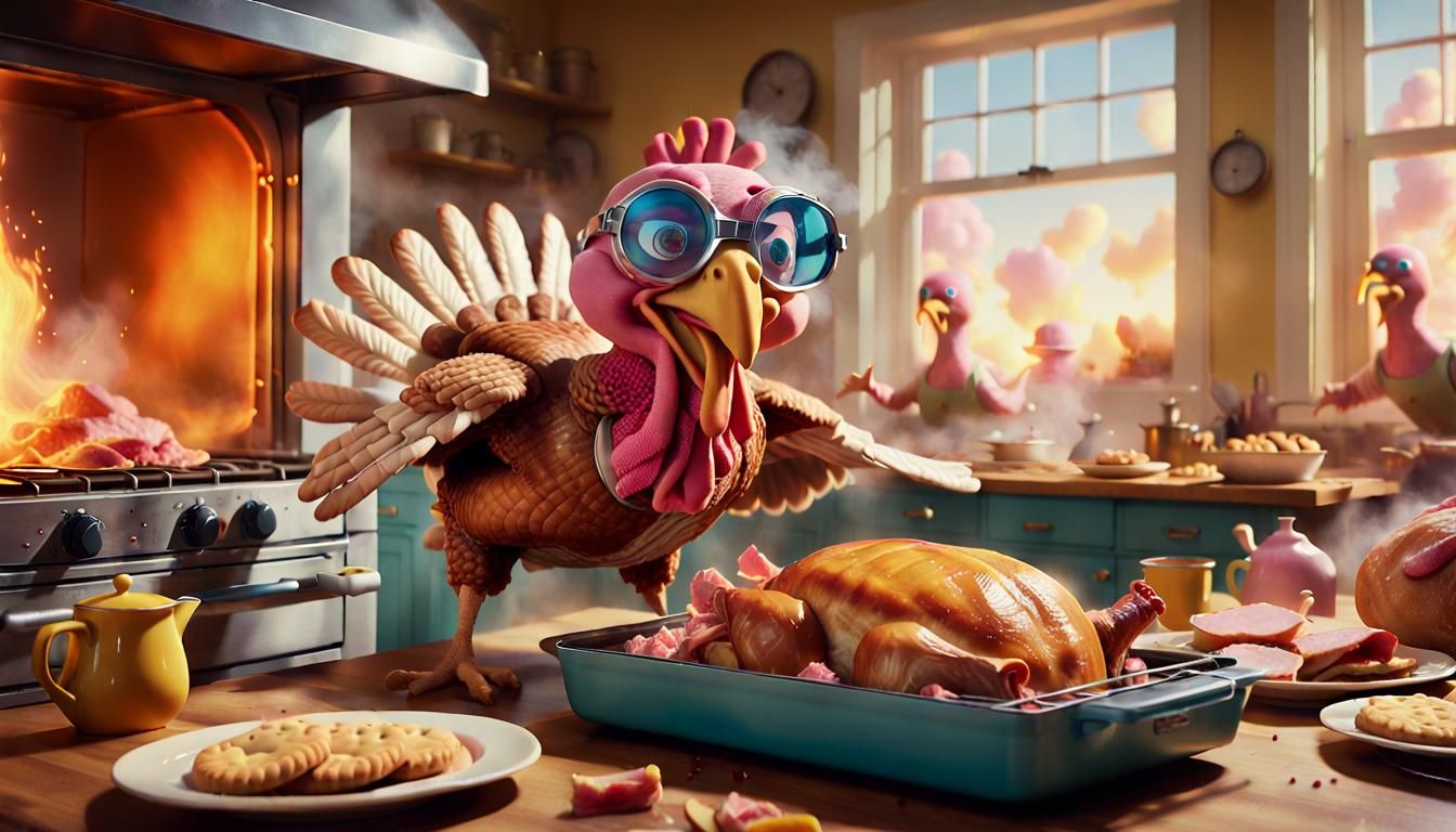Turkey's Escape: A Whimsical Cartoon Adventure