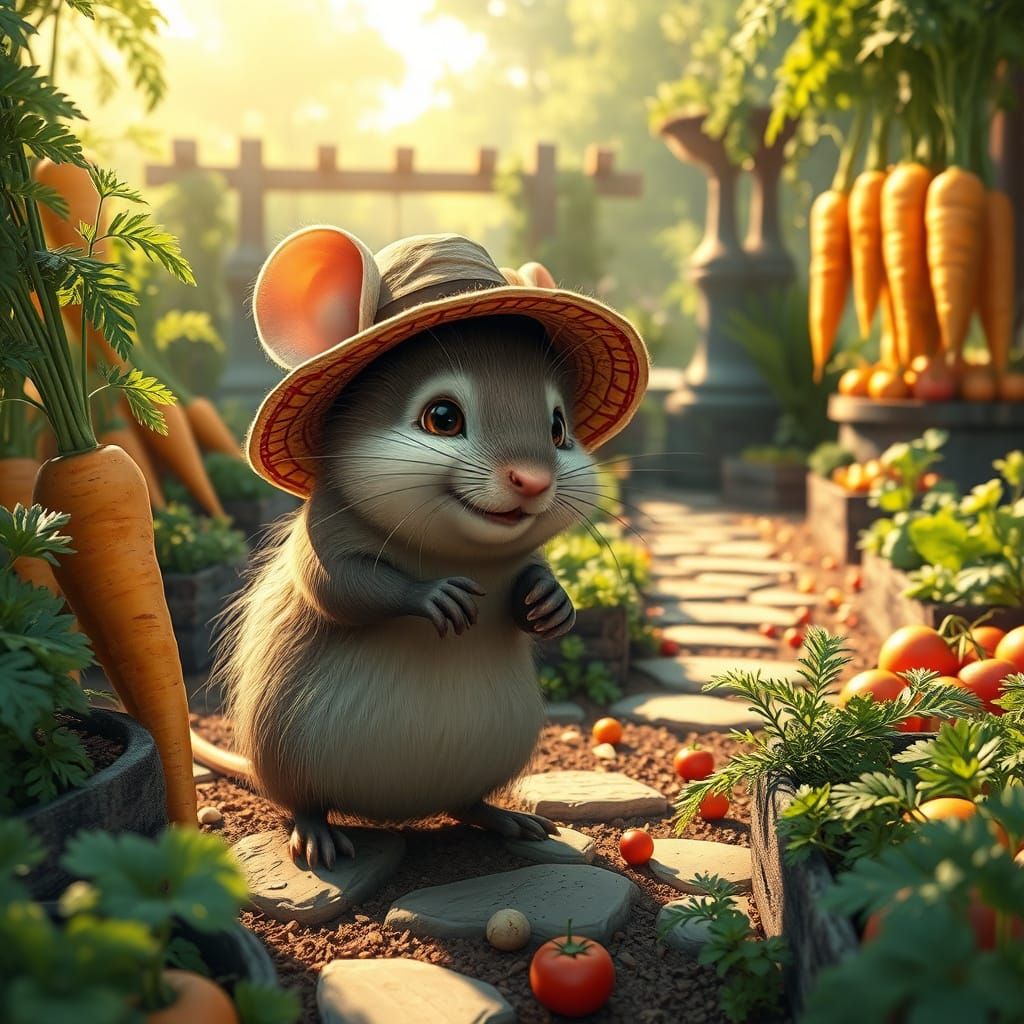 Vibrant Garden Wonderland in Hyperrealistic Style